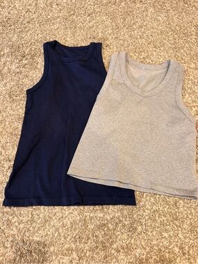 Danskin Navy & Light Gray Womens Tank Tops
